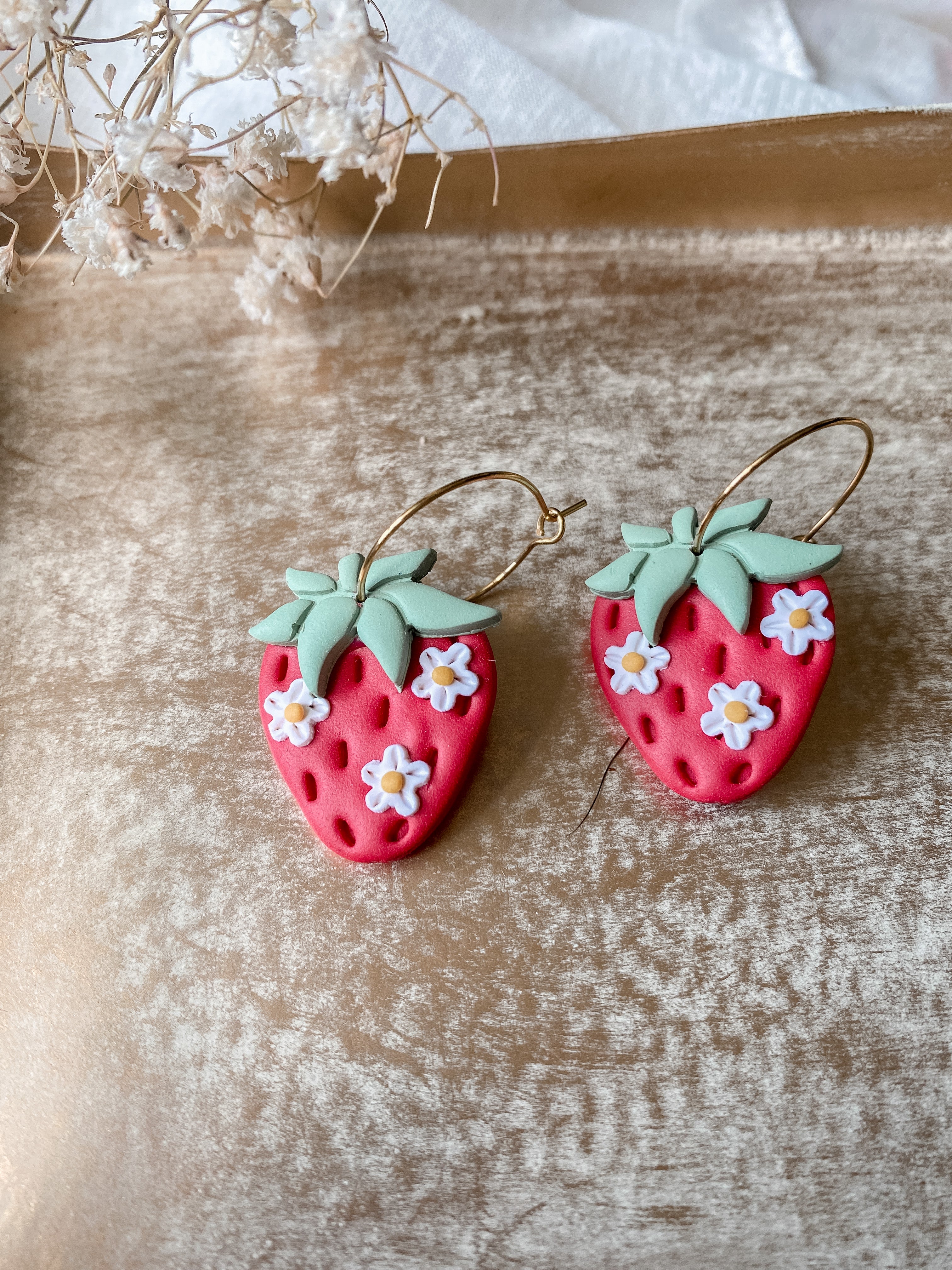 Strawberry + Daisy Hoops