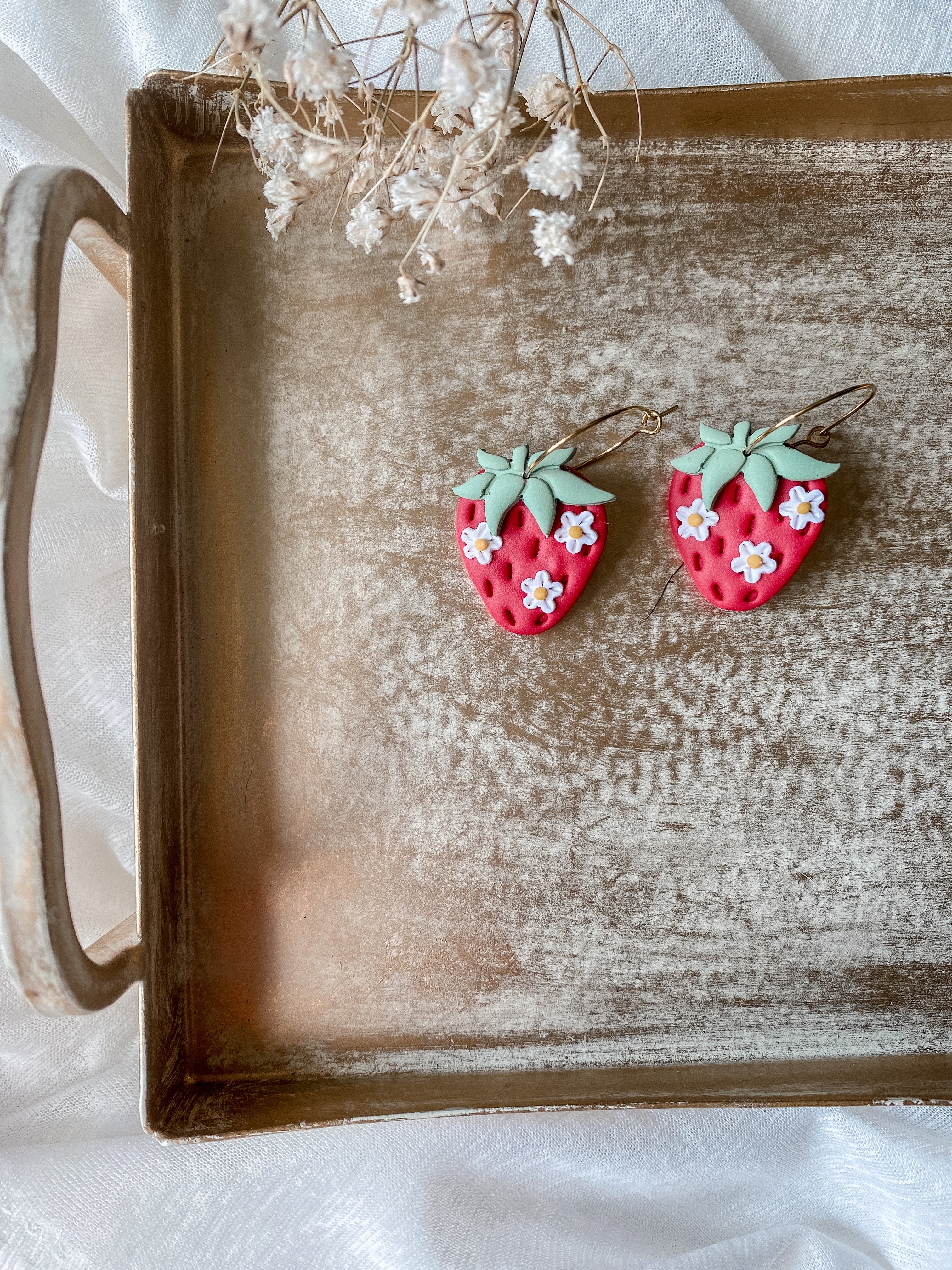 Strawberry + Daisy Hoops